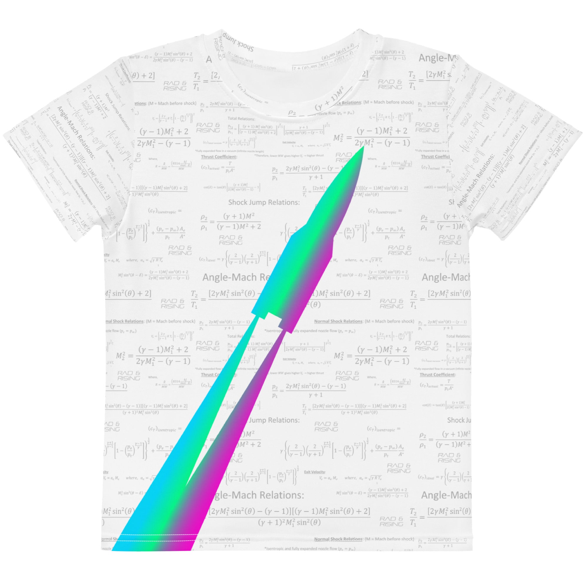 "Blastoff" with Rocket Math all over print Kids Crew Neck T-Shirt