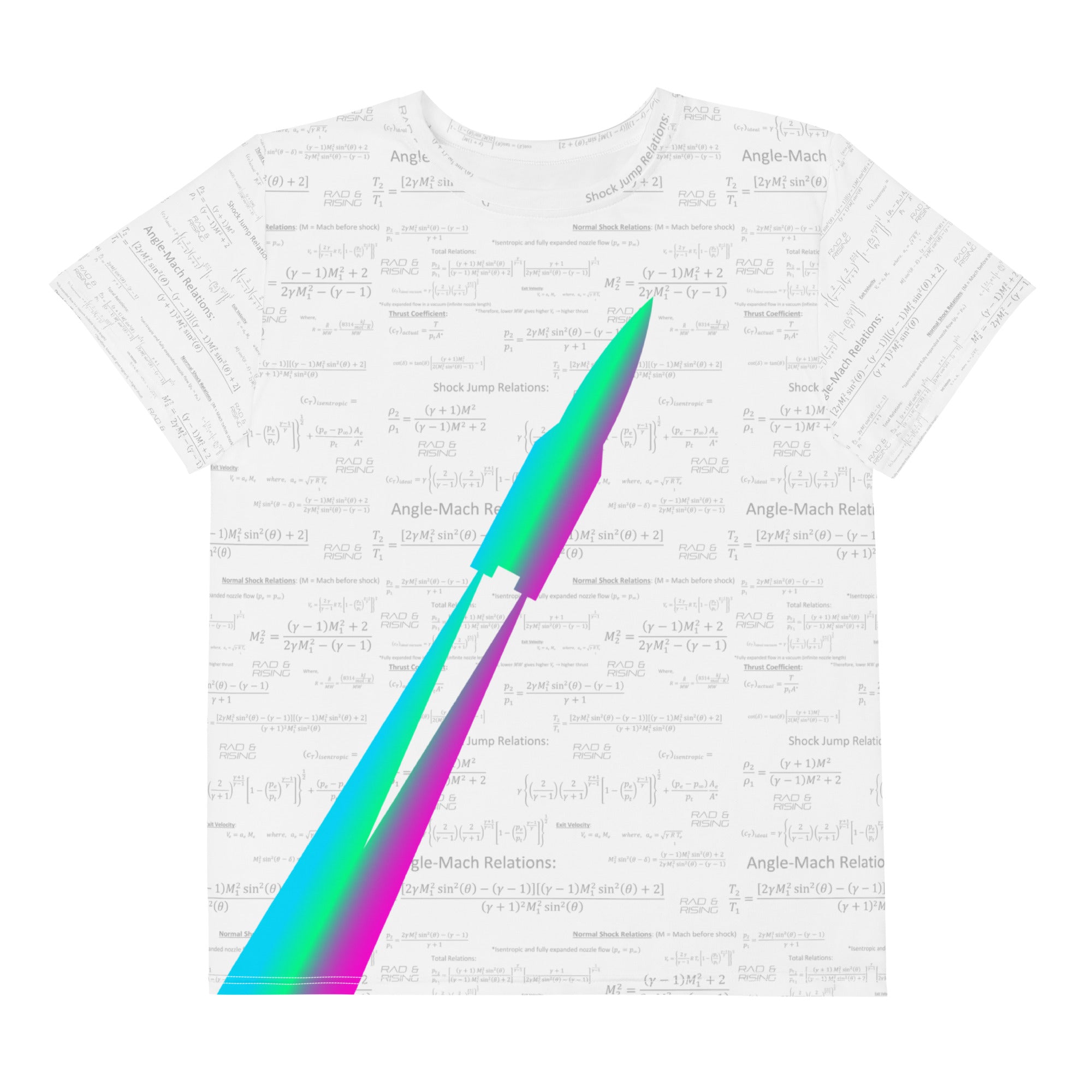 "Blastoff" with Rocket Math all over print Youth crew neck t-shirt